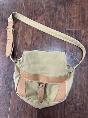 LL Bean Heavy Duty Canvas and Leather Crossbody Bag